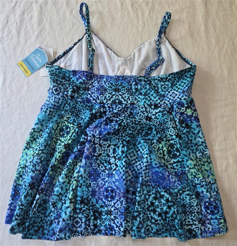 NWT Swim Solutions Santorini SZ 18 Scoop Underwired Tankini Swim Top 136312