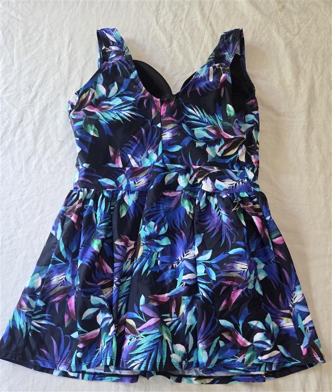 NWT Swimsuits for All 16 Sweetheart Tropical Tummy Control 1PC Dress 136314
