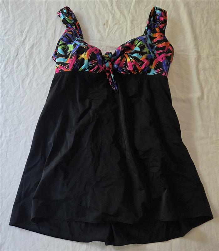 NWT Great Lengths 14 Longitude Rainbow Neon Swimsuit Swim Dress 136317