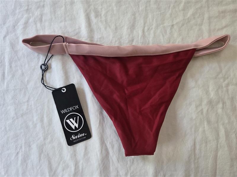 NWT WILDFOX S Jessie Bottom Solid Bikini Bottoms Swim 136319
