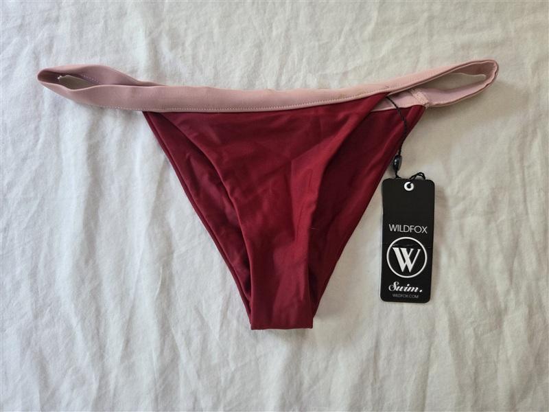 NWT WILDFOX S Jessie Bottom Solid Bikini Bottoms Swim 136319