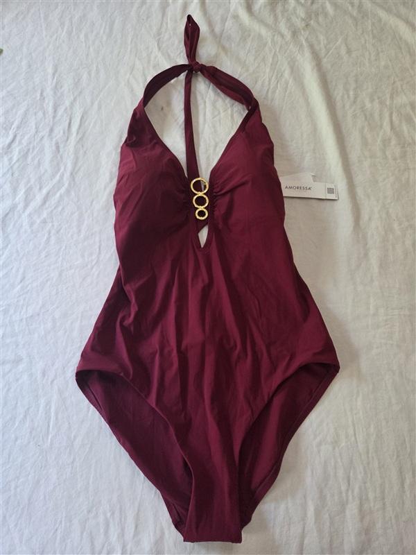 NWT Miracle Suit Amoressa 14 Ring Me Up Bella Red 1PC Swimsuit 136329
