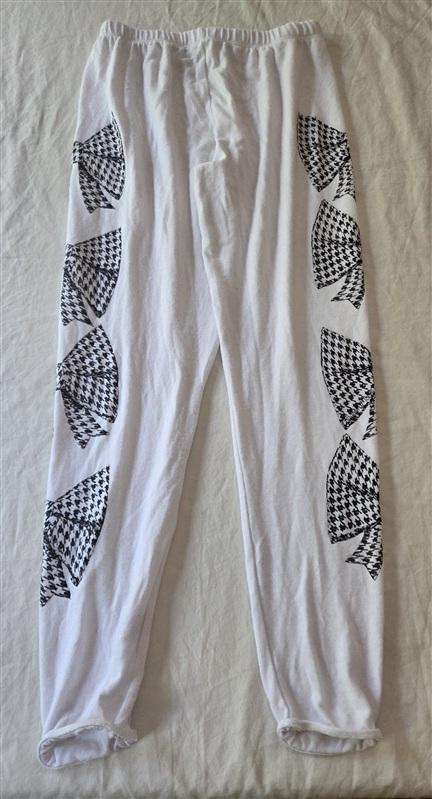 NWOT Lauren Moshi Girl's 12 White Black Houndstooth Bows Soft Pants 136334