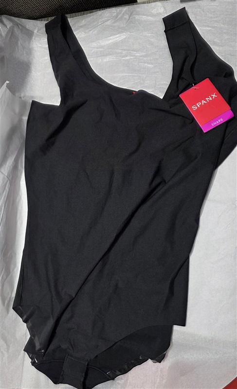 NWOT Spanx 1X SPANX shape Invisible Tank Brief Bodysuit 10224R Black 136337