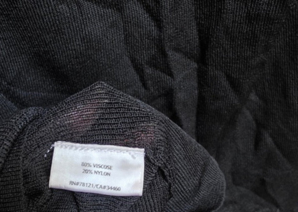 Pre Owned Eileen Fisher M Viscose Knit Scoop Neck Tank Black 136342