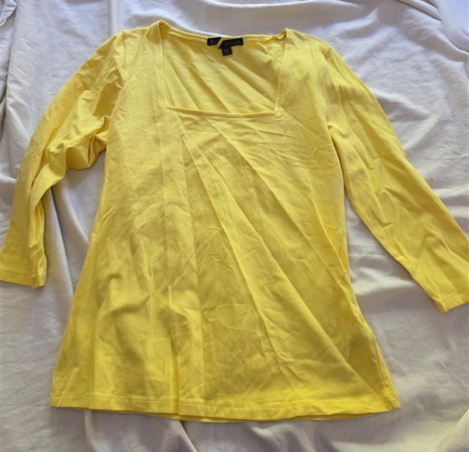 NWOTD Boston Proper L So Sexy Collection Yellow Square T Shirt 136343