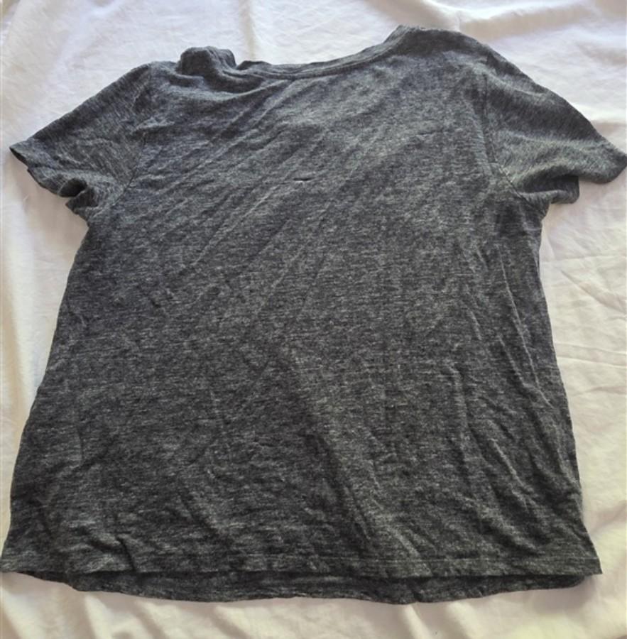 NWOT Eileen Fisher M Organic Linen Gray Marled Short Sleeve T-Shirt 136347