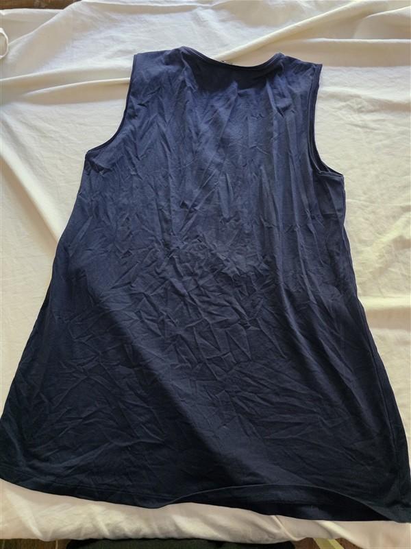 PO Eileen Fisher Round Neck Long tank Organic Cotton Blue 136349