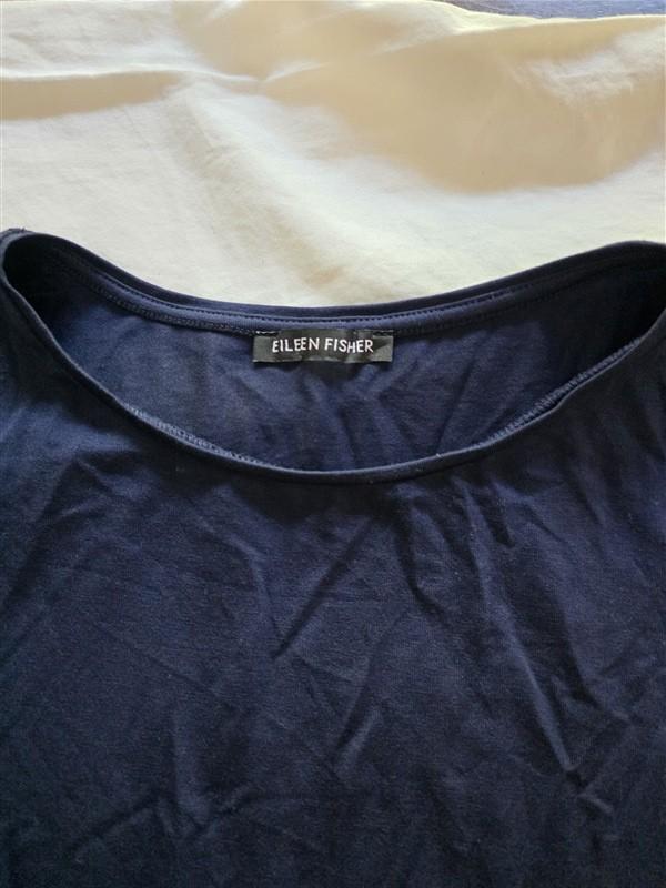 PO Eileen Fisher Round Neck Long tank Organic Cotton Blue 136349