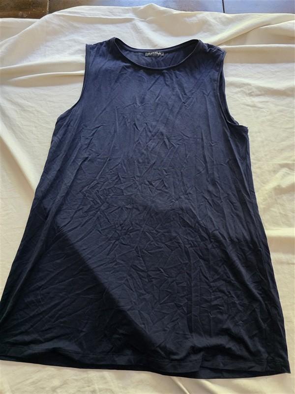 PO Eileen Fisher Round Neck Long tank Organic Cotton Blue 136349