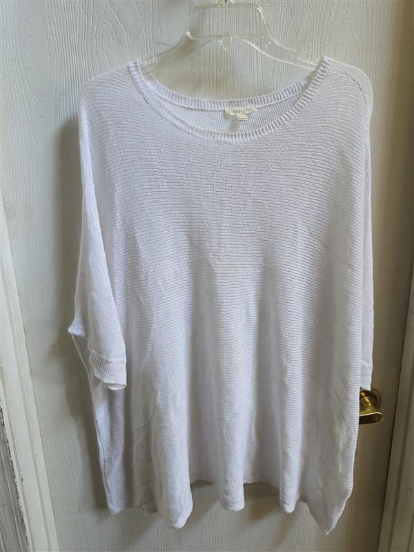 PO Eileen Fisher M Organic Cotton Sweater White Tunic 136351