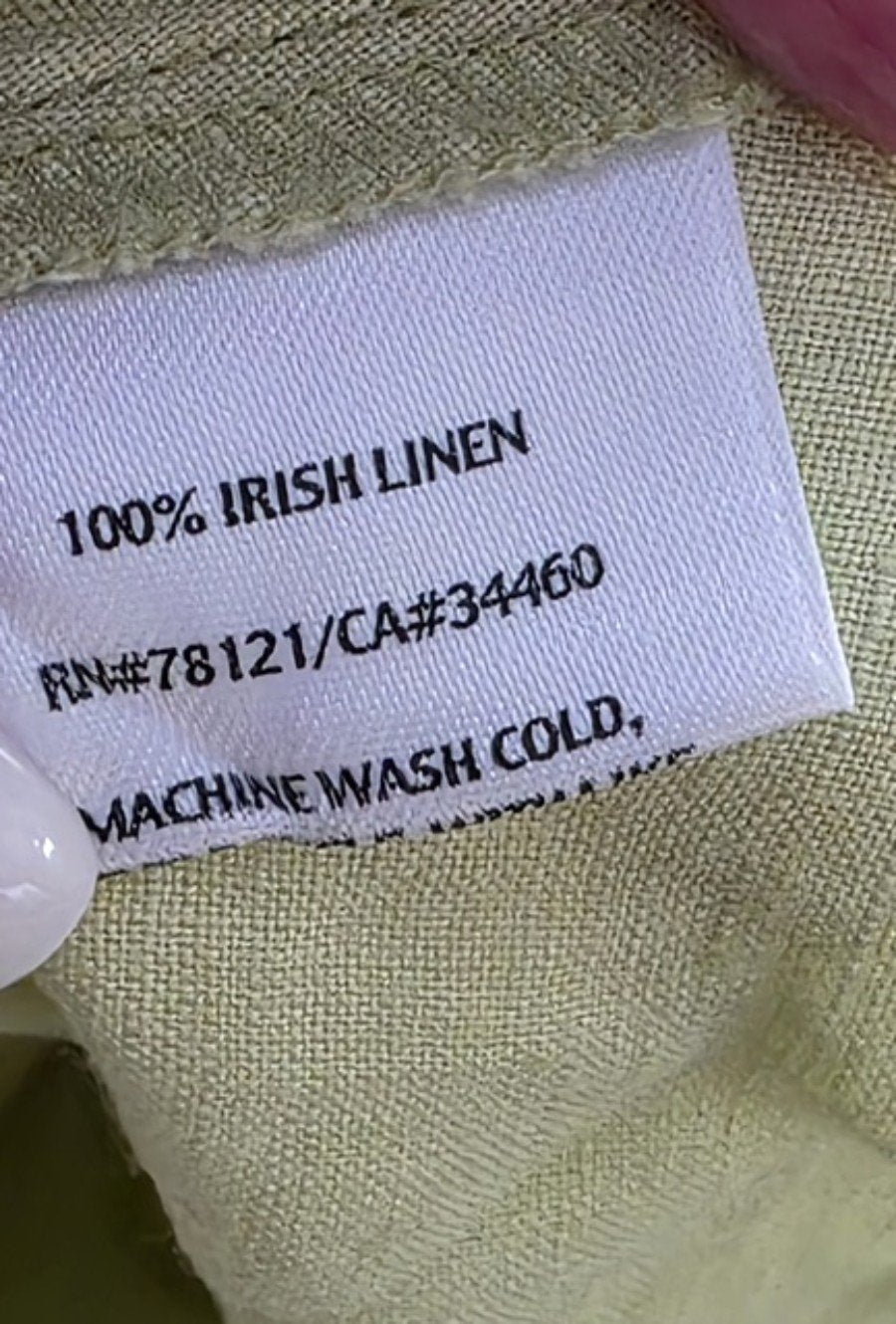 PO Eileen Fisher L Irish Linen Button Lime Green Tunic Shirt 136362