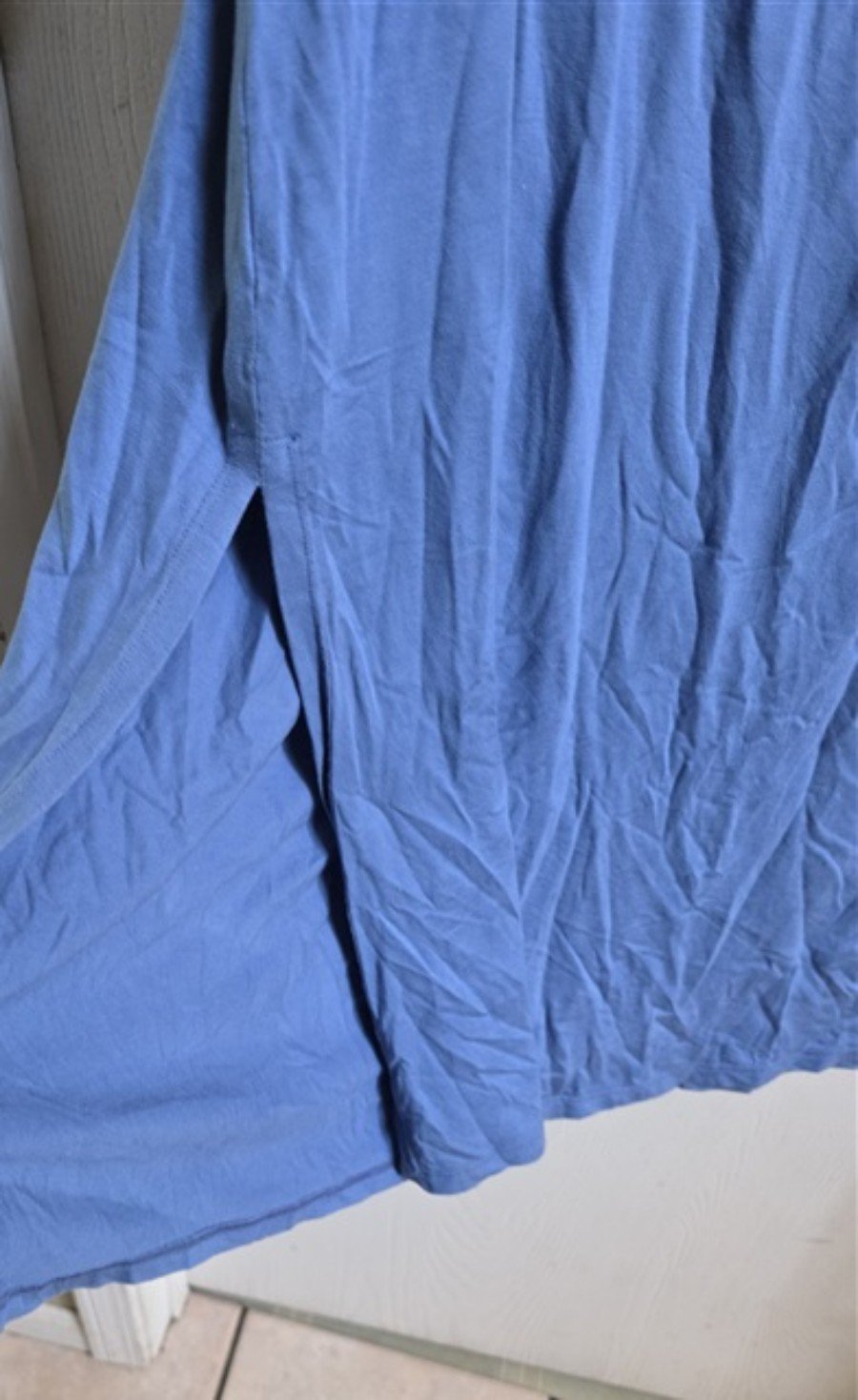 PO Eileen Fisher M Blue Stretch Tunic Top Dress Short Sleeves 136367