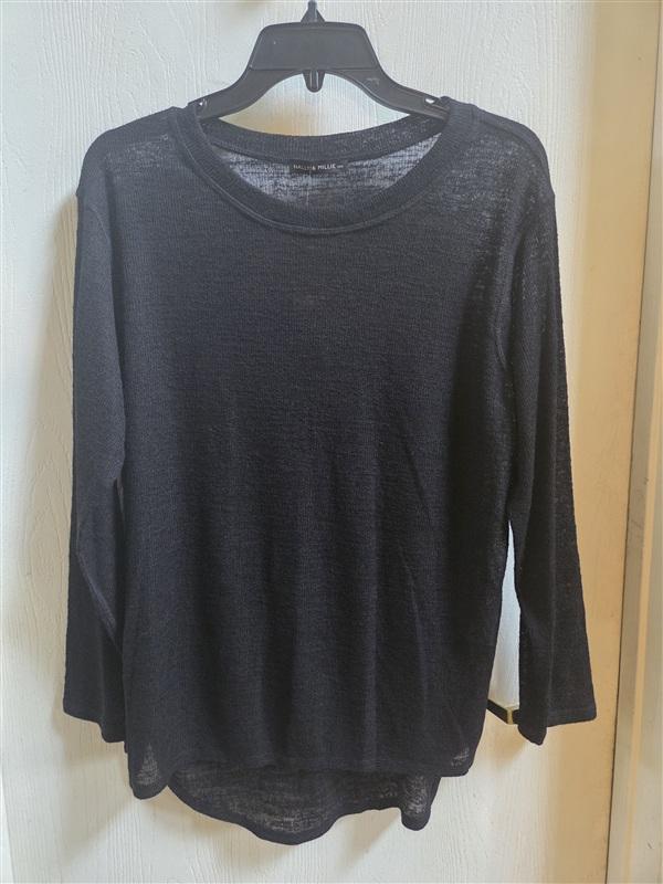 PO Eileen Fisher Large Black Scoop Neck Long Sleeve T Shirt 136378