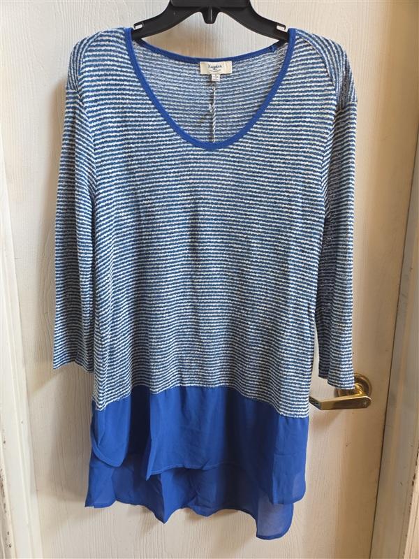 NWT Hayden S Blue White Stripe Sweater Tunic 136380