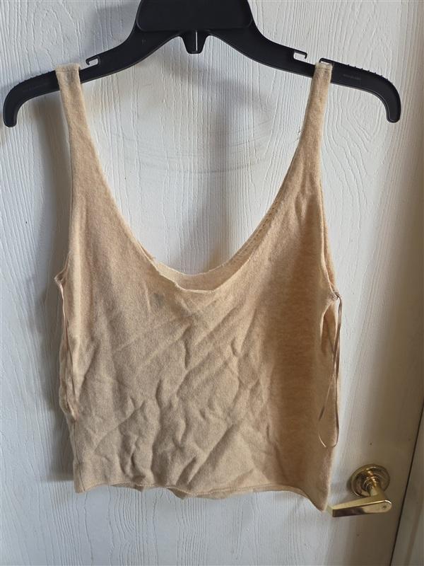 NWOTD Vince M Cashmere Camel Tank Top Cropped 136382