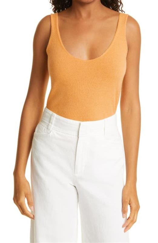 NWOTD Vince M Cashmere Camel Tank Top Cropped 136382