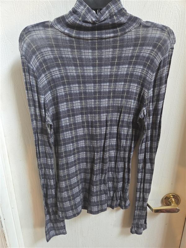 NWOT Vince XS/S Muted Plaid Long Sleeve Turtleneck Top 136386