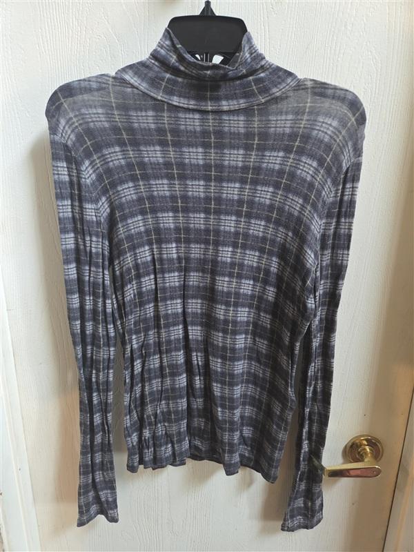 NWOT Vince XS/S Muted Plaid Long Sleeve Turtleneck Top 136386