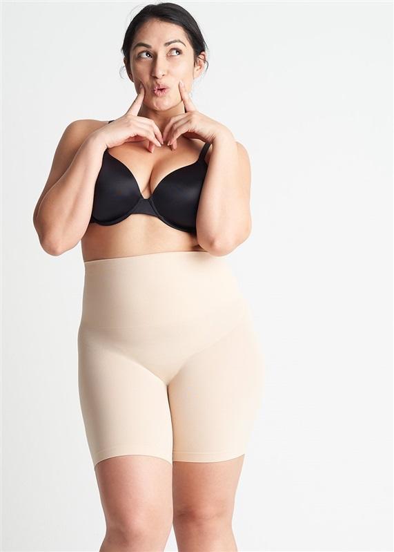 NWT Yummie Tummie S/M Cooling FX High Waist Thigh Shaper YT5-201 Beige 136396