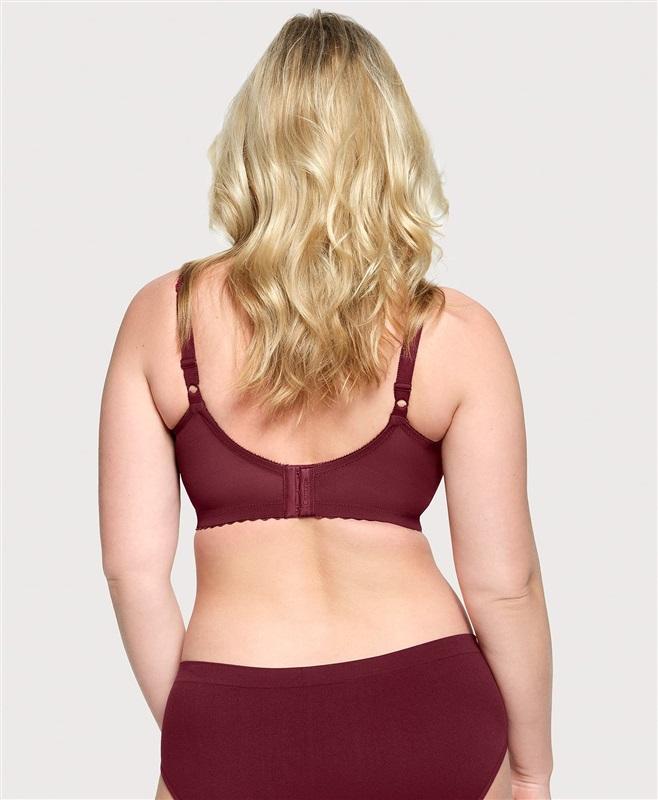 NWOT Glamorise 48F Magic Lift Full Figure Support Bra 1000 Burgundy 136397