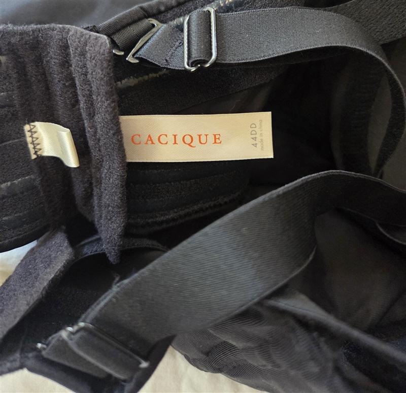 NWT Cacique 44DD Underwire Strapless Body Shaper Black 136403