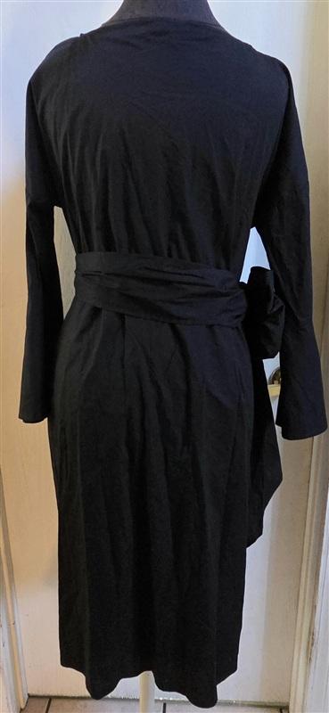 NWOT Wayf S Long Sleeve Midi Wrap Dress Black 136404