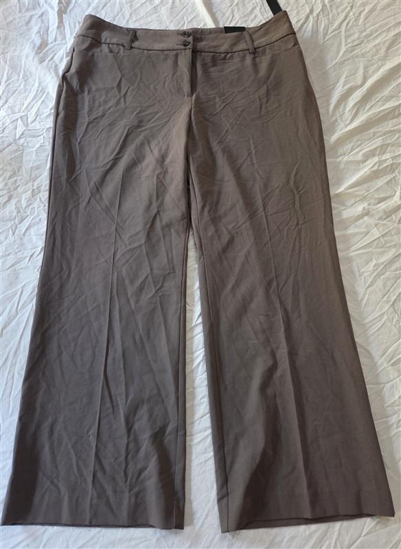 NWT Alfani 16S Trouser Curvy Dress Pants Taupe Brown 136410