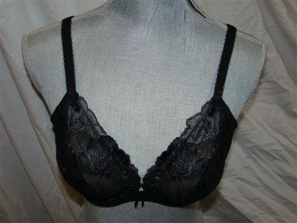 NWT Wacoal 34D In Bloom Underwire Bra 855237 Black Silver 136423