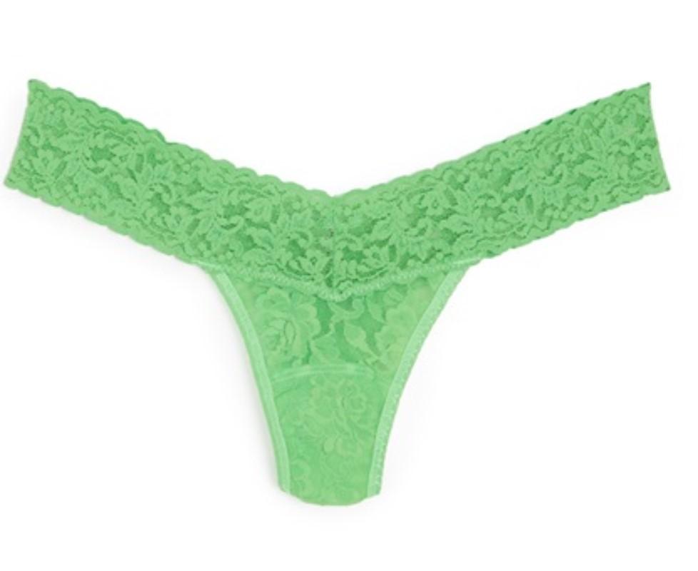 NWT Hanky Panky 5pr Green Signature Lace Low Rise Thong Underwear 136430