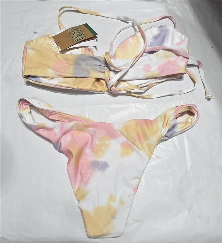 NWT Volcom Tie-Dye For Scoop XS Halter Bandeau Bikini Swim Top & S Bottom 136438