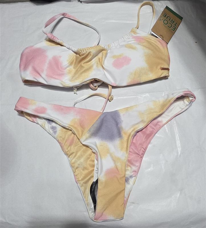 NWT Volcom Tie-Dye For Scoop XS Halter Bandeau Bikini Swim Top & S Bottom 136438
