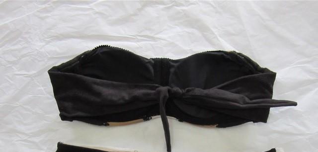 NWOT Pilyq Sahara S Stitched Suede Bandeau Bikini Top & Cheeky Bottom Set 136440
