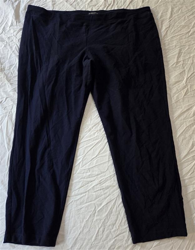 PO Eileen Fisher 2XL Blue Stretch Pull On Ankle Pants 136443