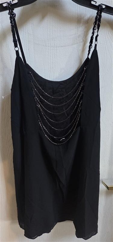 NWT Paper Crane S Chiffon Chain Drape Back Tank Mini Dress 136458