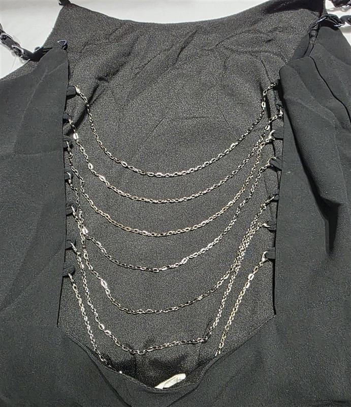 NWT Paper Crane S Chiffon Chain Drape Back Tank Mini Dress 136458