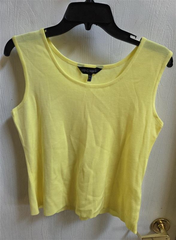 NWOT Ming Wang Petite Small Yellow Knit Tank Top 136462