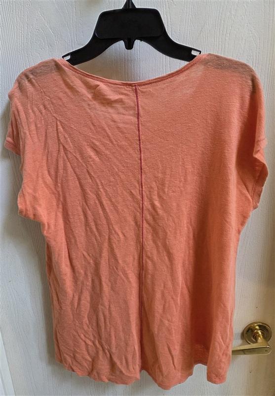 PO Eileen Fisher XS Linen Orange Hi Low Marled Short Sleeve T-Shirt 136464