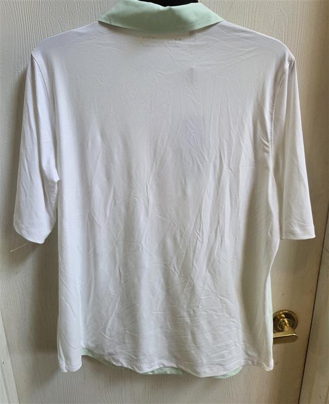 NWT Under Armour L White Mint Green HeatGear Golf Polo Women 136465