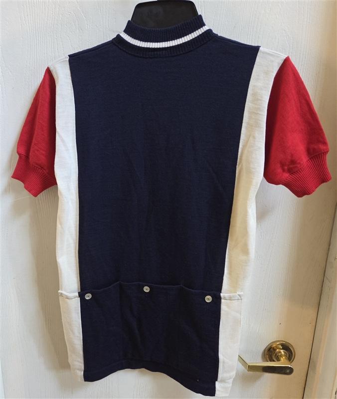 NWOT Seattle Baleno Wool Red Blue Santini Cycling Quarter Zip Sweater 136466