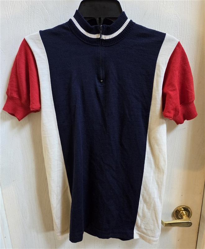 NWOT Seattle Baleno Wool Red Blue Santini Cycling Quarter Zip Sweater 136466