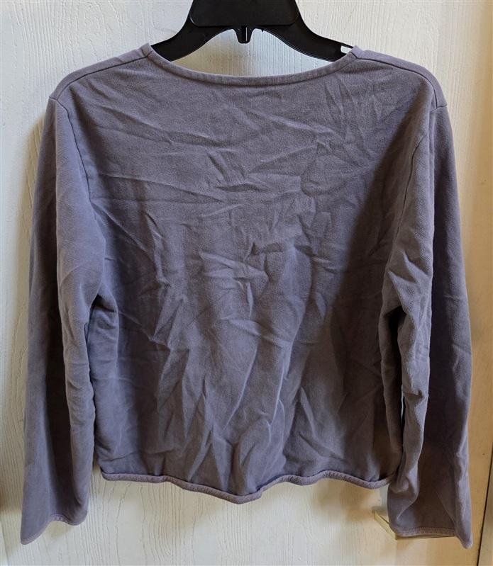 PO Eileen Fisher M Knit Snap Up Jacket No Collar Purple 136469