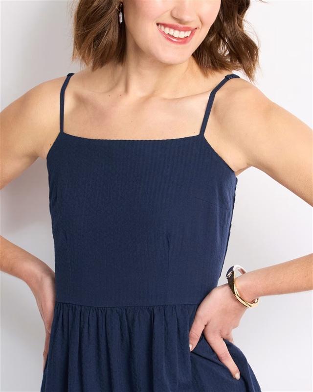 NWOT Dizzy Lizzy S Maxi Dress Sundress Tiered Navy Blue 136470