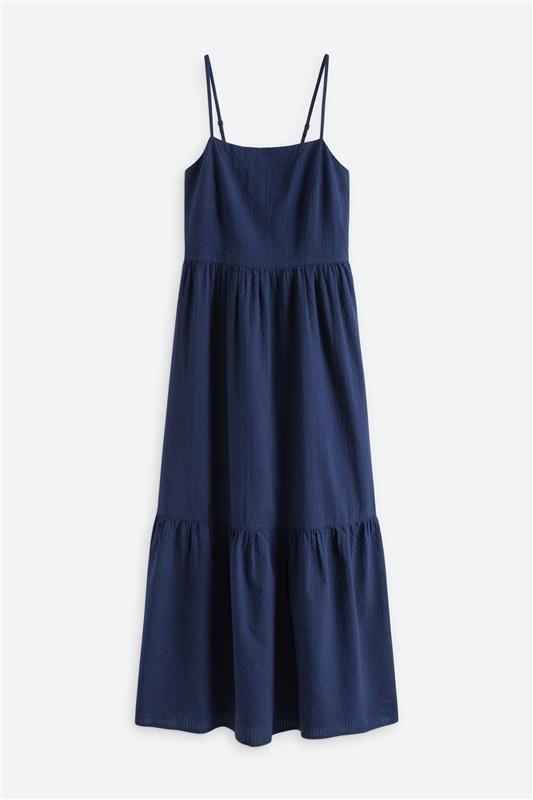 NWOT Dizzy Lizzy S Maxi Dress Sundress Tiered Navy Blue 136470