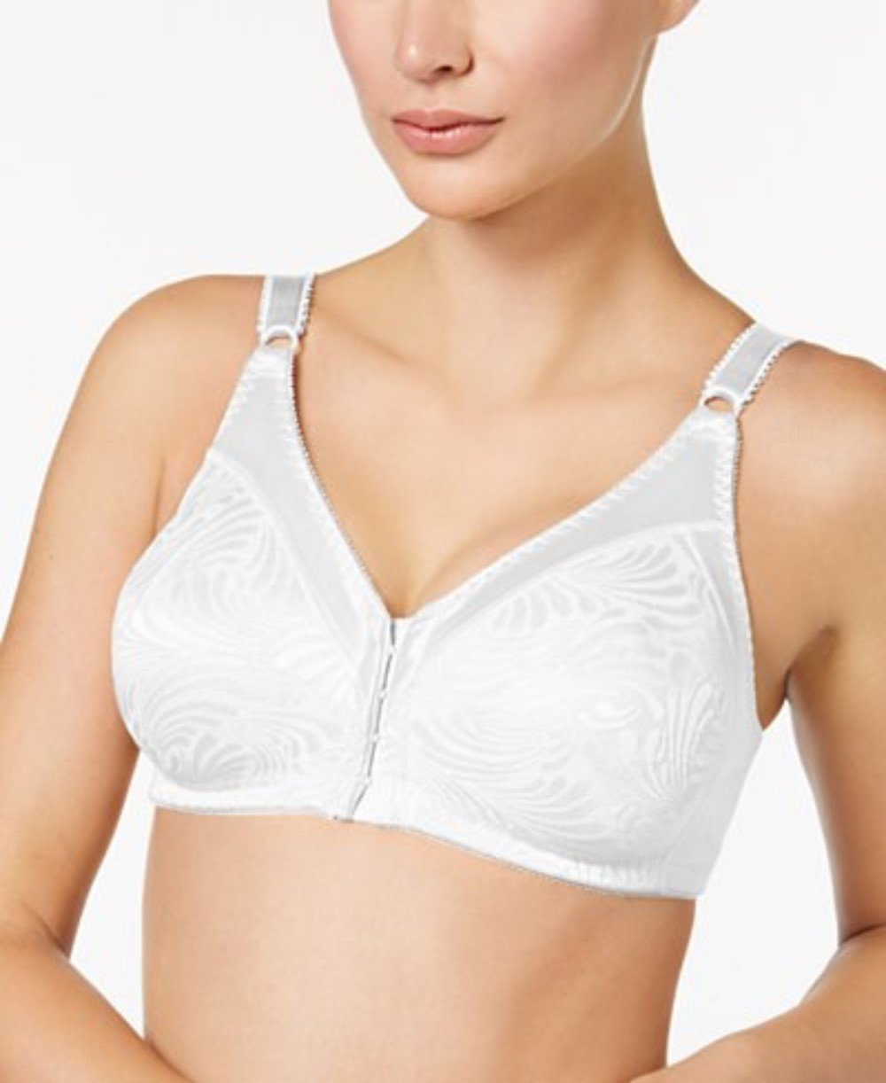 NWT Bali 38B Double Support Front Close Wire Free Bra DF1003 White 136488