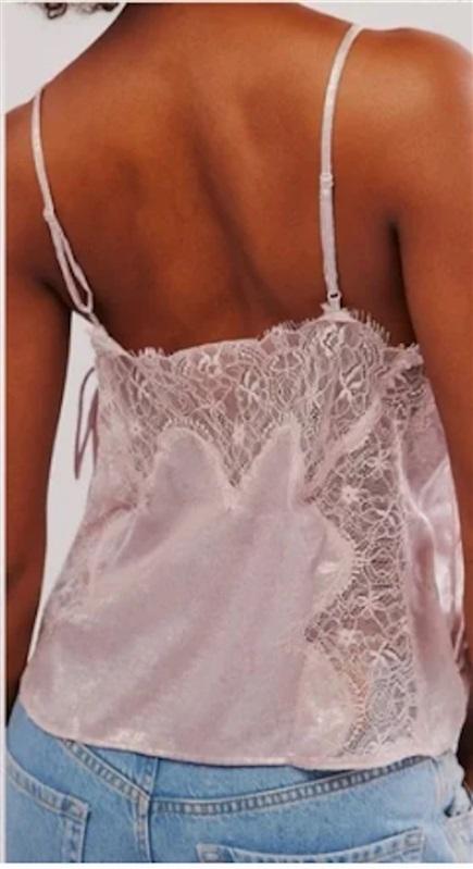 NWT Intimately FP Free People XS Shimmer On Cami Lilac Lace Tank Top 1346489