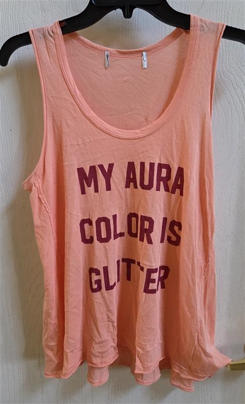 NWOTD Wildfox XS My Aur Color Is Glitter Raw Tank Orange 136490