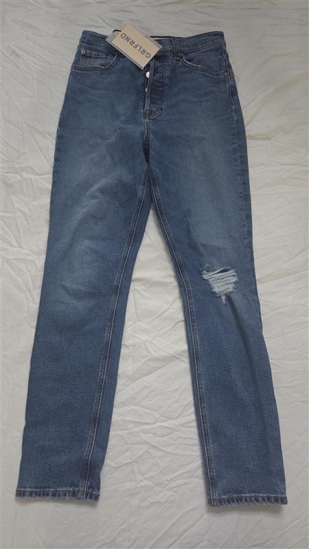 NWT GRLFRND 25 The Piper Distressed Stretch Slim Jeans Button Fly 136495