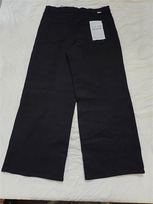 NWT Daze 31P Denim Echo High-Rise Black Wide-Leg Jeans Black 136497