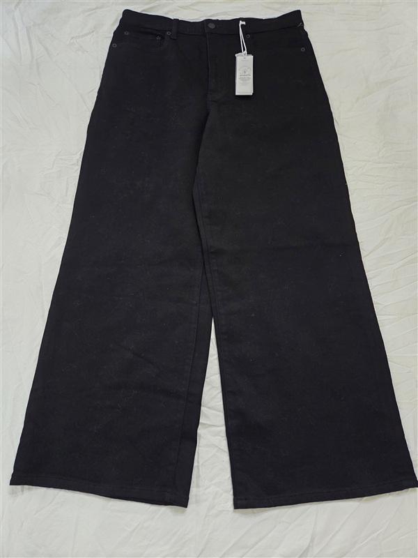 NWT Daze 31P Denim Echo High-Rise Black Wide-Leg Jeans Black 136497